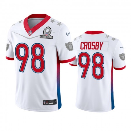 Miesten Las Vegas Raiders NFL Pelipaita Maxx Crosby 98 Game Valkoinen 2022 AFC Pro Bowl